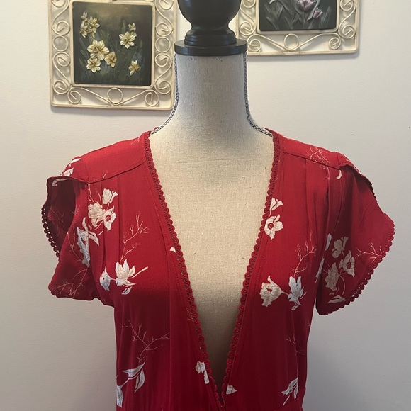 BNWT Domingo Midi Dress in Scarlet Tulips Nordstrom - Picture 4 of 6